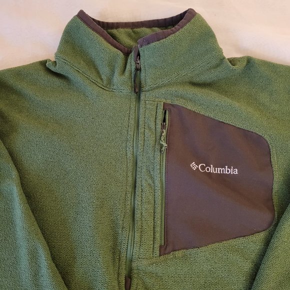 Columbia Men's Half Zip Sweater Top Omni-wick Pullover Long Sleeve Green L - Picture 2 of 12